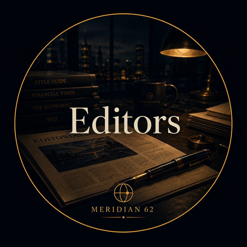 An editor's desk at night: style guides, a newspaper and a fountain pen